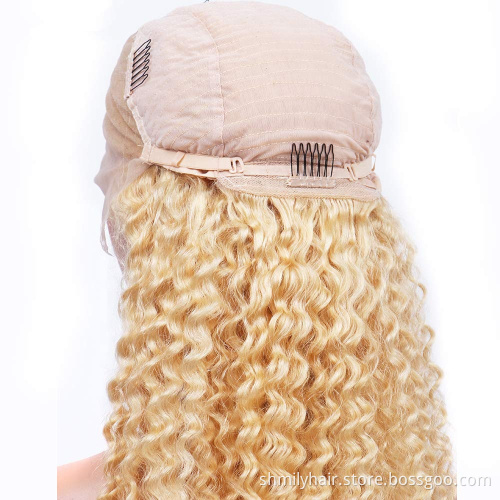 Wholesale Human Lace Wig 13x6 HD Lace Frontal Deep Curly Human Hair Wigs 613 Blonde Cuticle Aligned Brazilian Wig For Woman